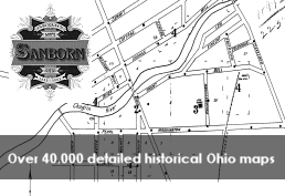 Black and white historical map representing Sanborn Fire Insurance Maps database