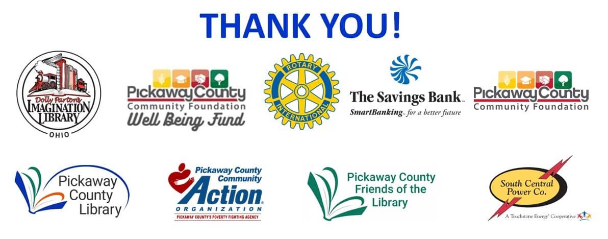 Thank you to our local donors Well Being Fund of PCCF, Friends of the Library, The Savings Bank, Noon Rotary, Sunrise Rotary, South Central Power Foundation