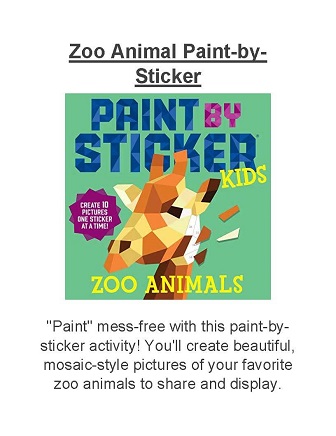 Prize raffle - paint-by-sticker Zoo Animals
