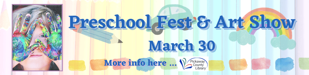 Preschool Fest and Art Show March 30 child's hands smeared with paint